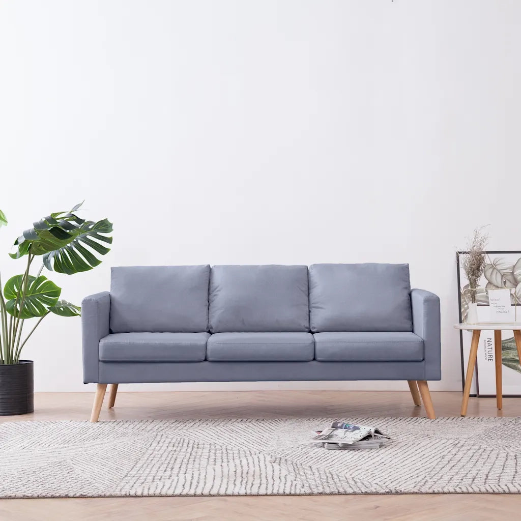 Divano a 3 Posti-Sofa 3 Posti in Tessuto Grigio Chiaro 522861