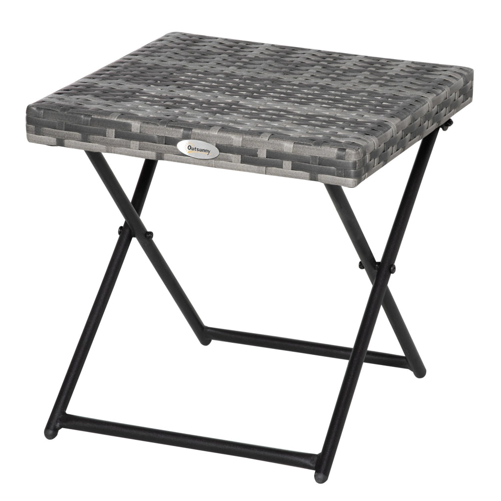 Tavolino pieghevole in Polyrattan ¨C Minimal ¨C 40x40x40cm Grigio