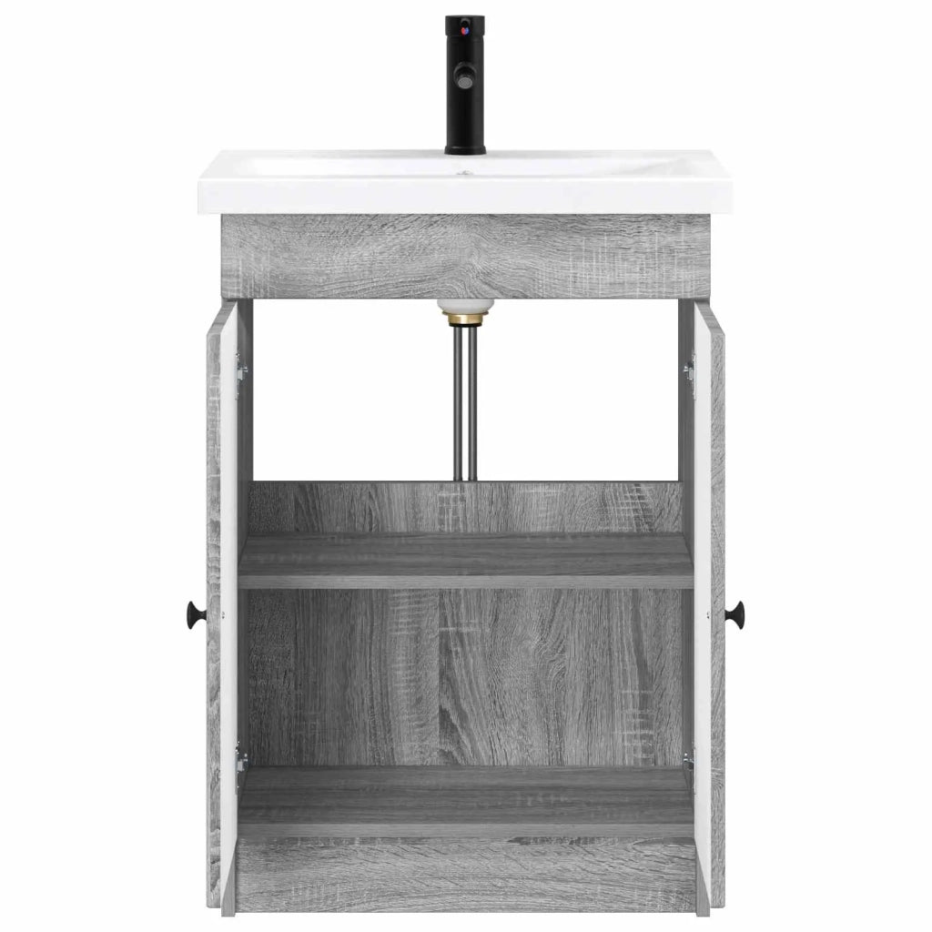 Set di mobili per il bagno Sonoma grigio 56 x 37,5 x 81 cm 3404190