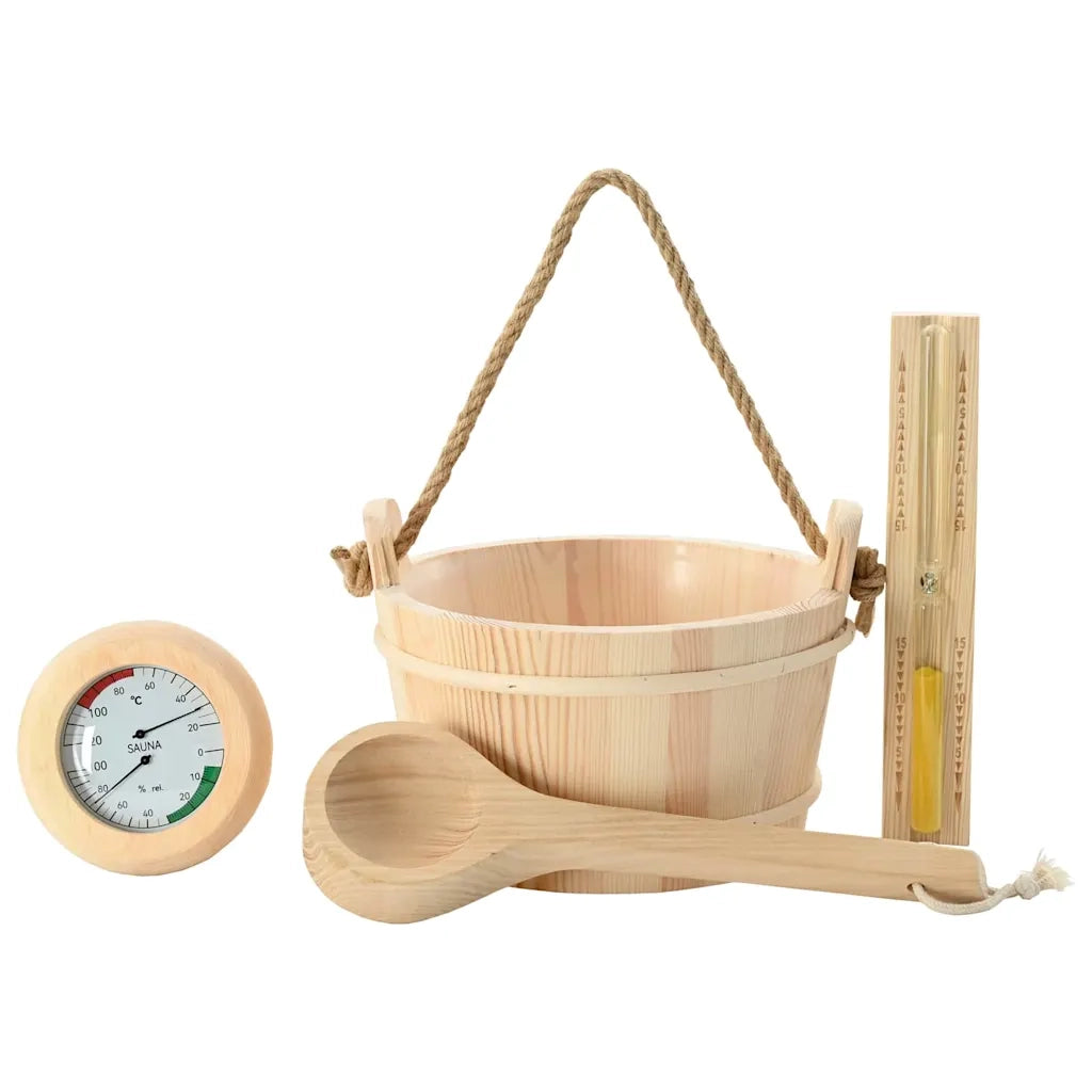 Set di Accessori per Sauna 4 pz Marrone CFW9195532