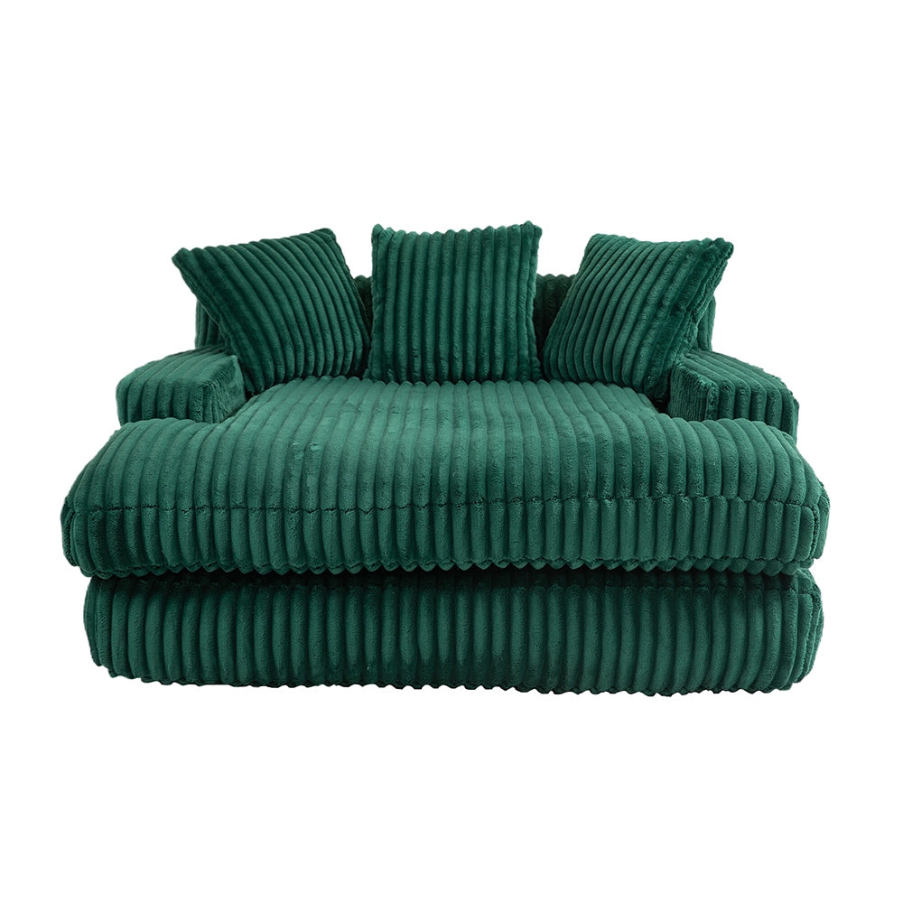 Cloud couch - Xylo - Velluto coste 3 cuscini verde smeraldo