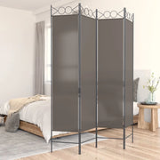 Divisorio Ambienti | Divider per stanze | Paravento a 4 Pannelli Antracite 160x200 cm Tessuto