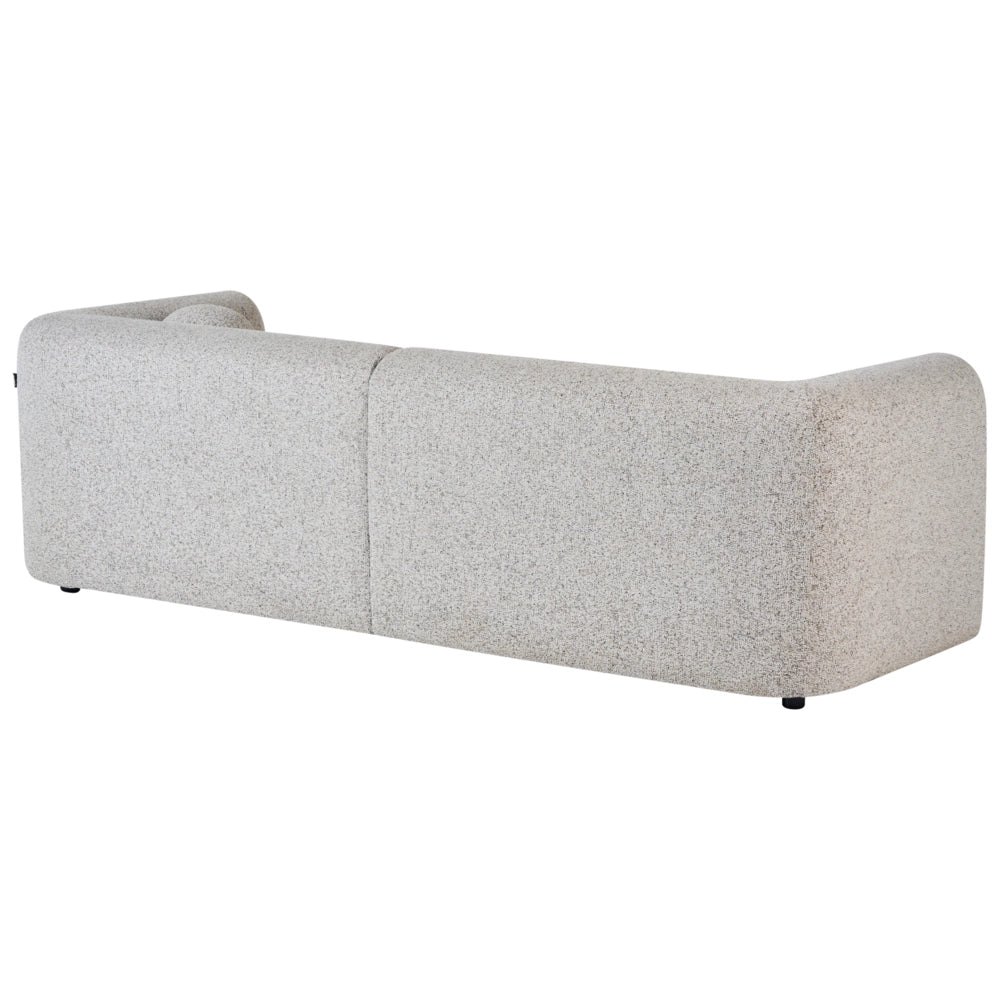 Divano a 3 posti Tessuto beige Morbido Nubby con cuscini extra Stile retrò glam art decor