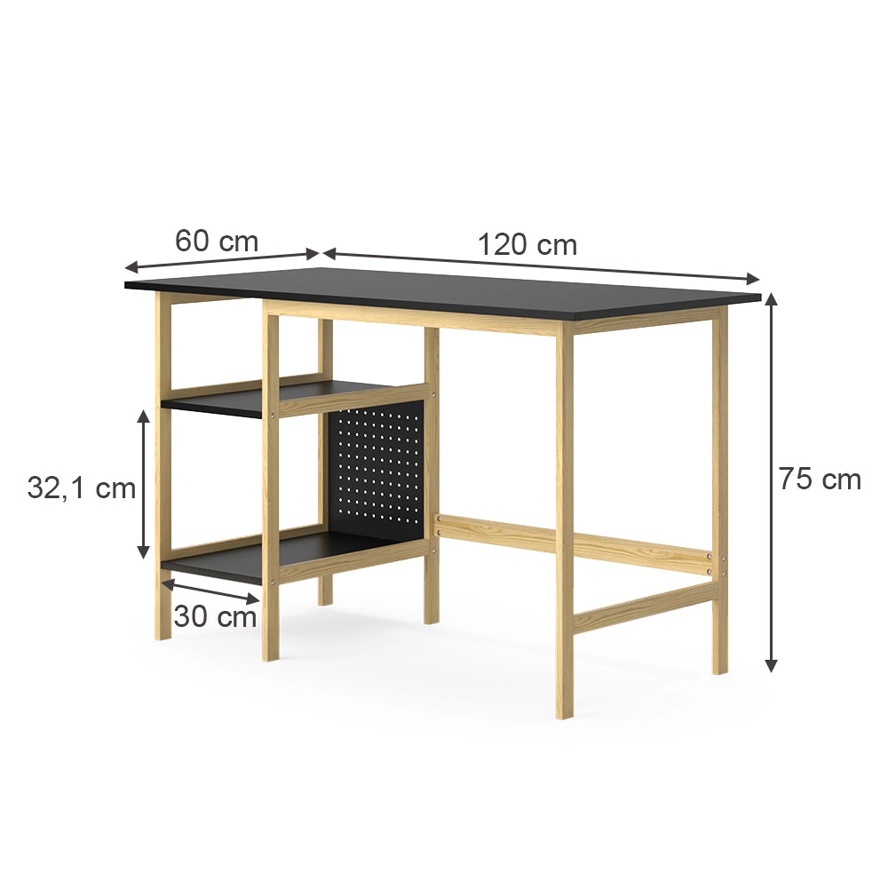 Vicco Scrivania Nero 120 x 60 cm