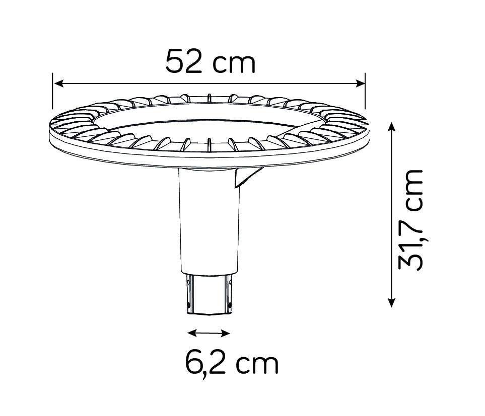 SU-MA Ster Max testa lampione LED 60W Ø52 grigio IP65