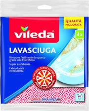 VILEDA 3 PANNI LAVASCIUGA ANTIBATTERICI POTERE SGRASSANTE ASSORTITI