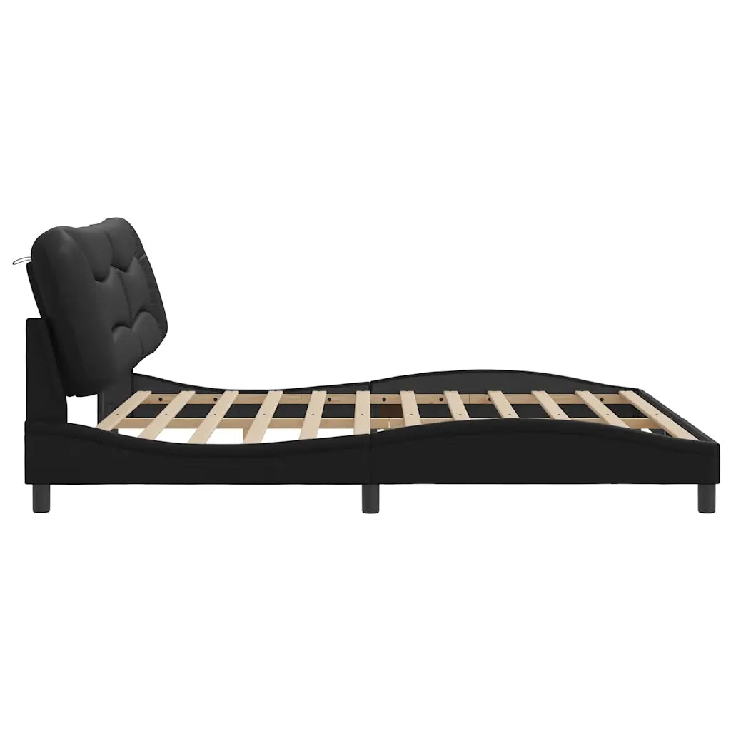 Giroletto senza Materasso Hvar Nero 200x200 cm in Similpelle
