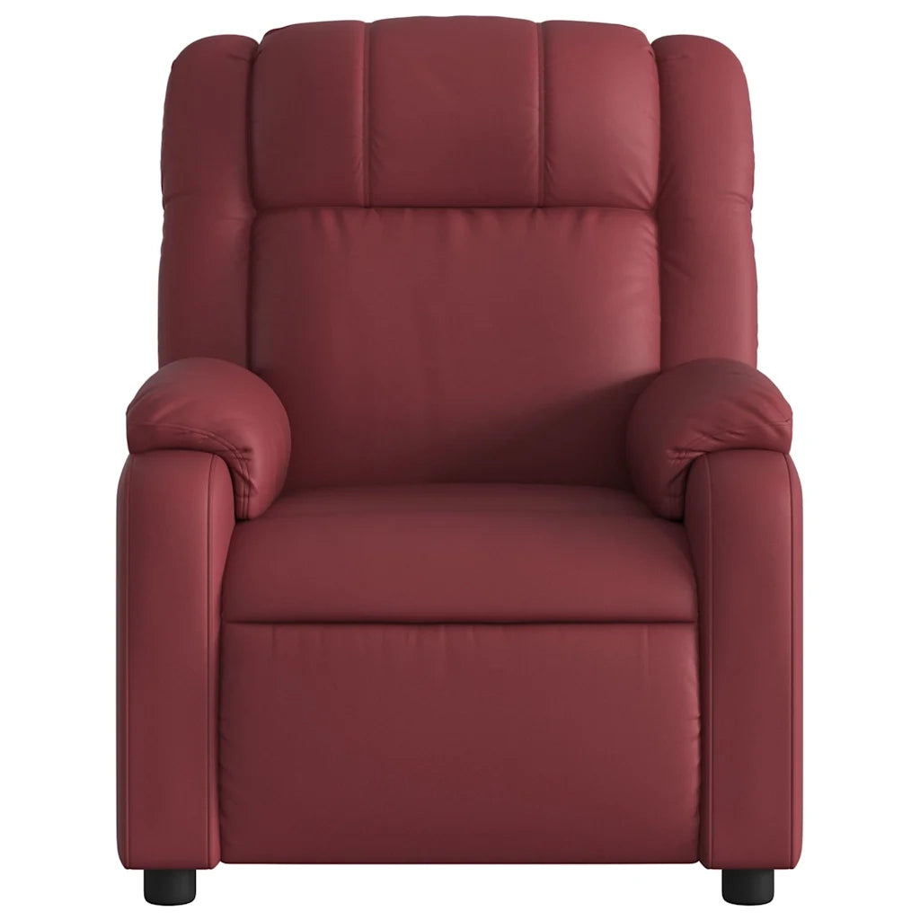 Poltrona Reclinabile Rosso Vino in Similpelle 373526