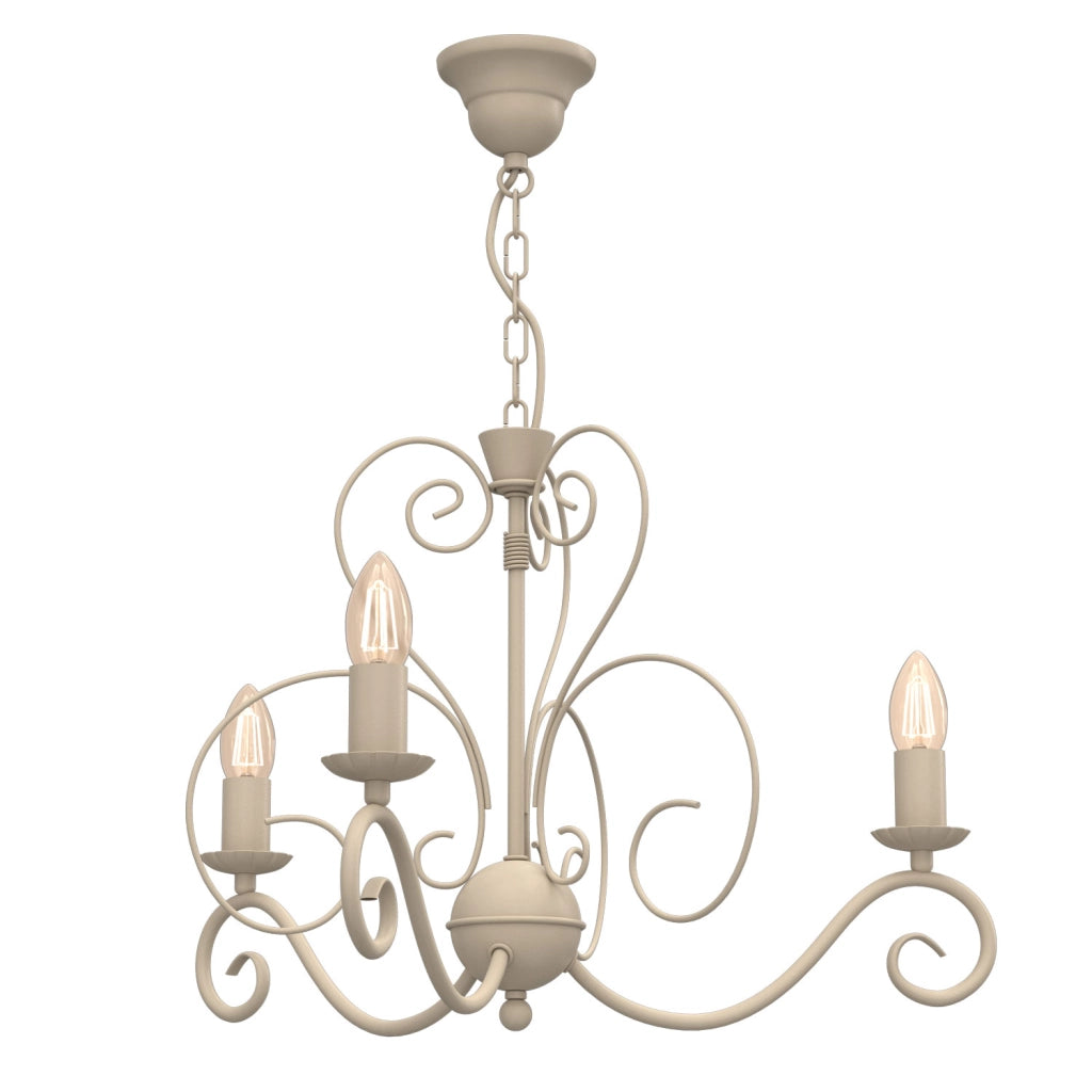 Lampadario candele 3xE14 beige Mauro Luminex