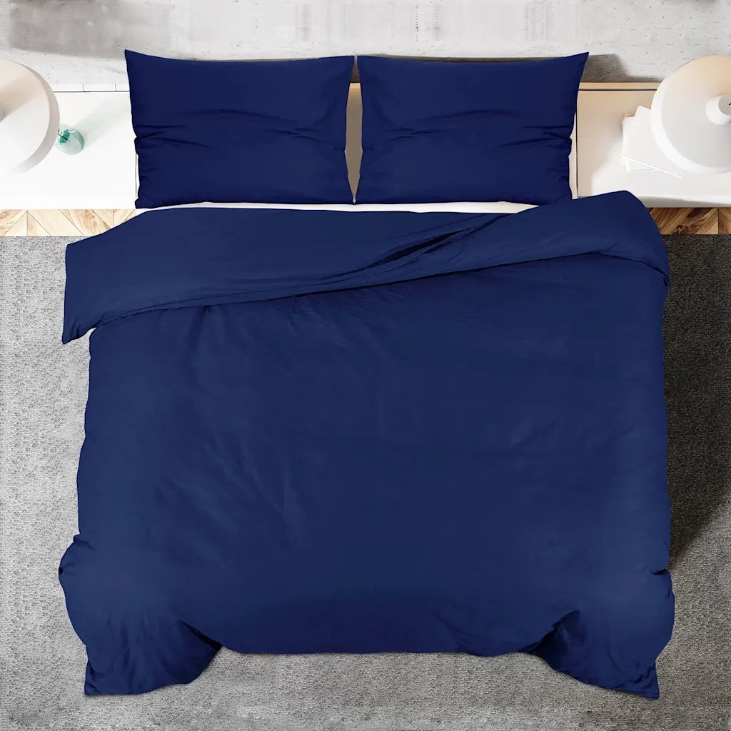Set Copripiumino Blu Marino 200x200 cm in Cotone 136152