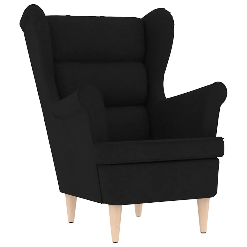Poltrona con Poggiapiedi Nera in Tessuto 3307991