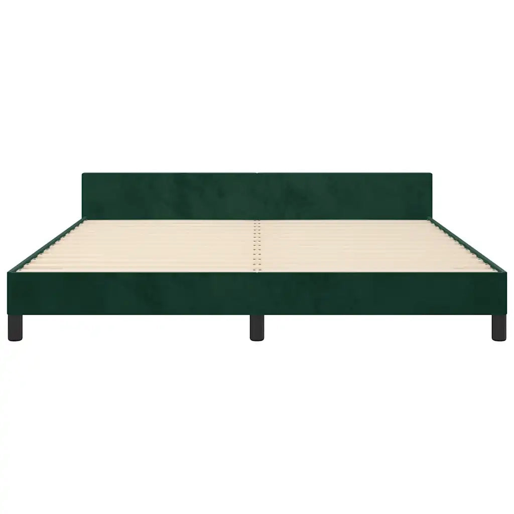 Letto matrimoniale | Letto per adulti | Giroletto con Testiera Verde Scuro 180x200 cm in Velluto