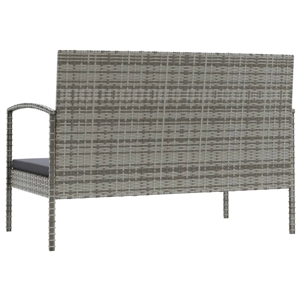 Set Divani da Giardino 8 pz con Cuscini in Polyrattan Grigio 3095967