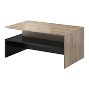 Tavolino basso RAMOS – Rovere e nero – Design contemporaneo – Ripiano pratico per riporre