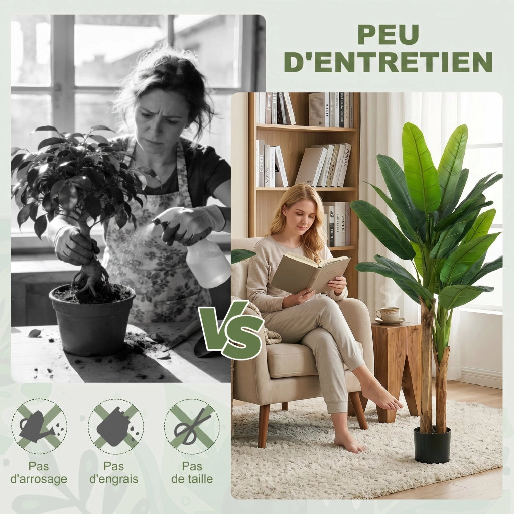 Pianta Artificiale Banano 150cm ¨C Xylo ¨C Set 2 Pezzi con Vaso