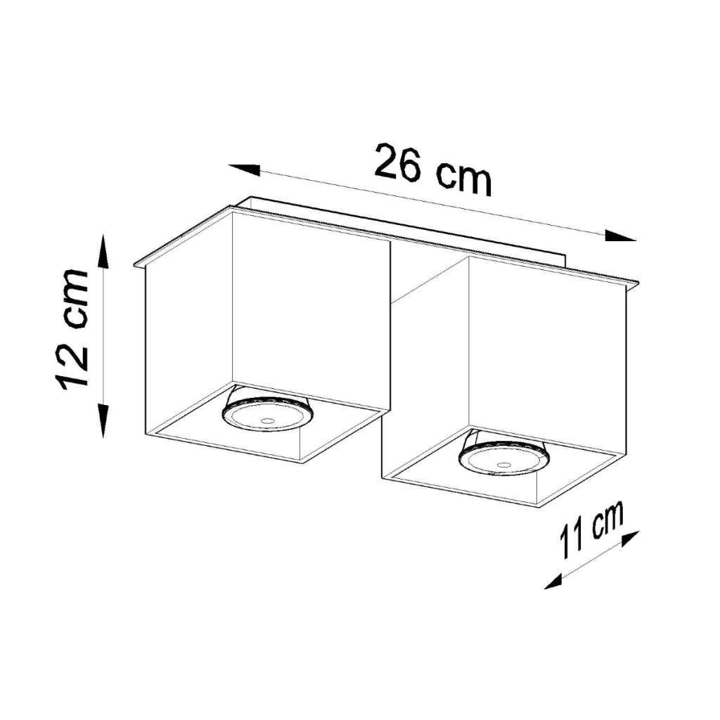 Lampada da parete moderna in alluminio grigio Quad Deep Space 2x GU10 LED Max 10W