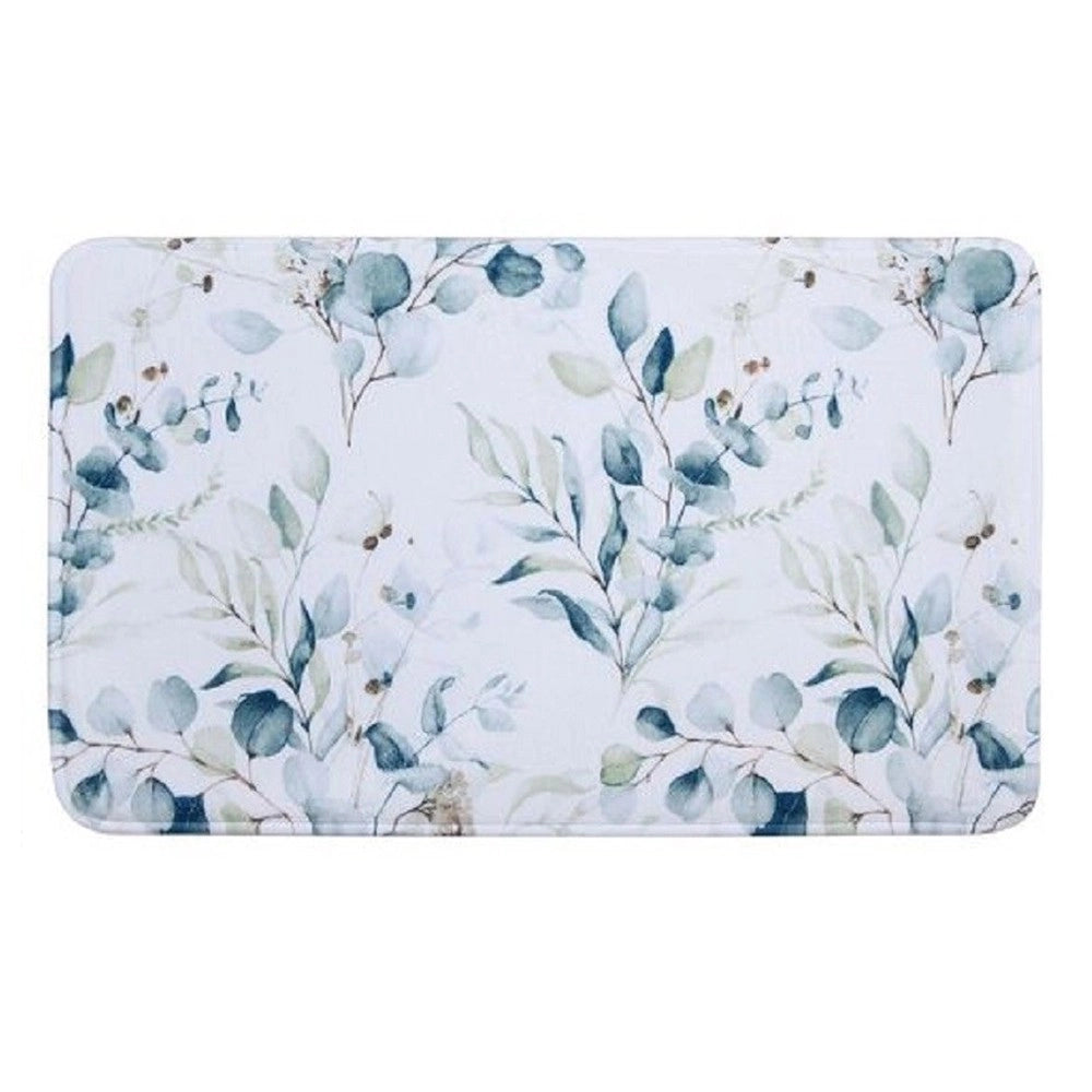 Trade Shop - Tappeto Tappetino Per Arredo Da Bagno 45 X 75 Cm Con Fantasia Fiori Foglie 87060 -