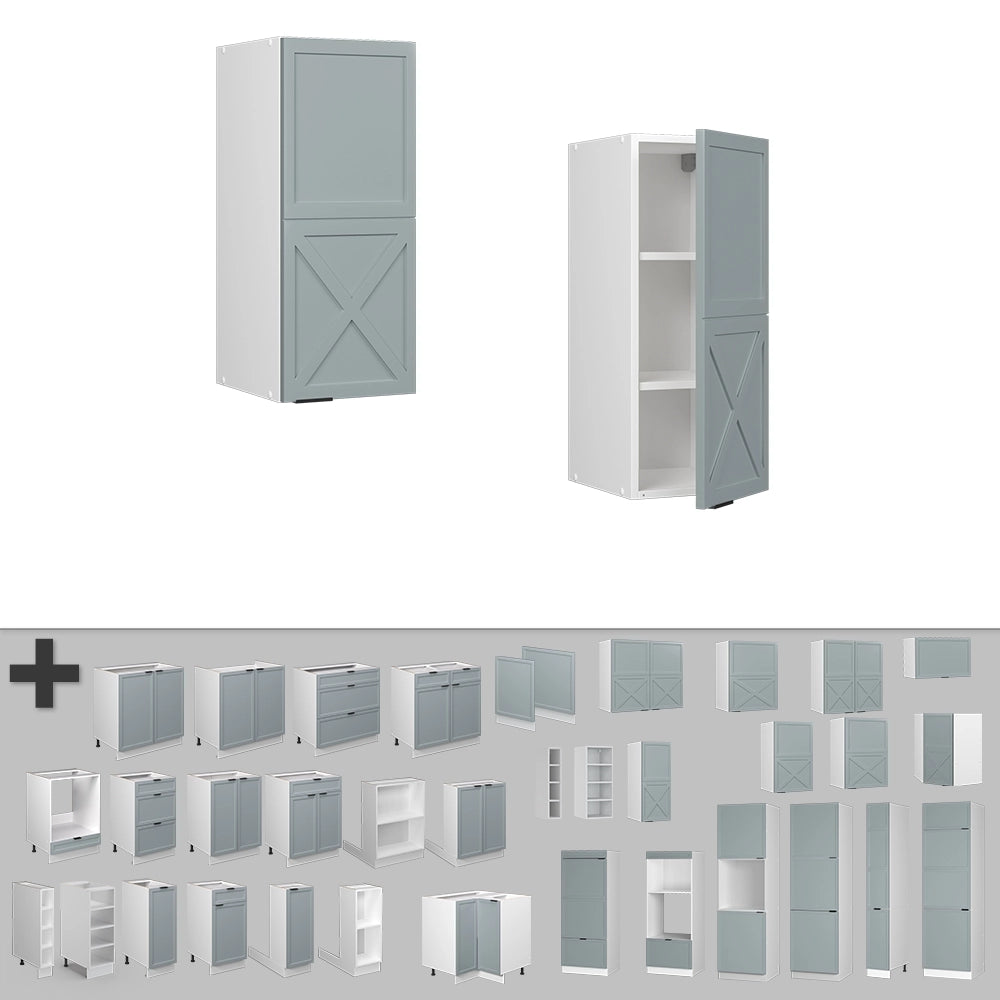 Pensile da cucina Fame-Line Blu-grigio chiaro/Bianco 30 cm Vicco