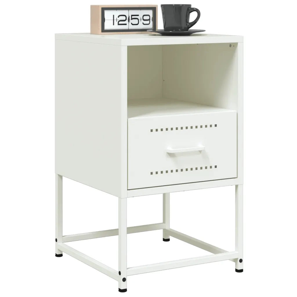Comodino Bianco 36x39x60,5 cm in Acciaio 846564