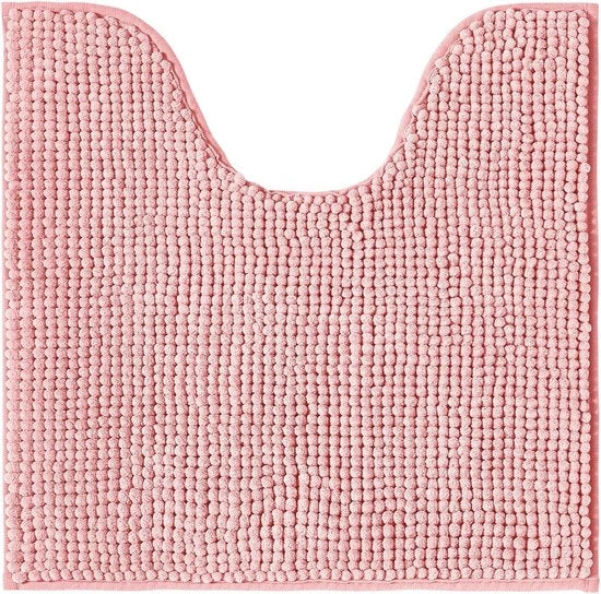 Pavimento antiscivolo, con fori di aerazione, per toilet separato, combinabile come set per pavimento bagno, lavabile con chenille, 45x45 cm, colore rosa