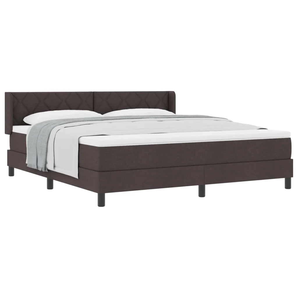 Letto a molle Marrone Scuro 200 x 180 cm Poliestere 3341184
