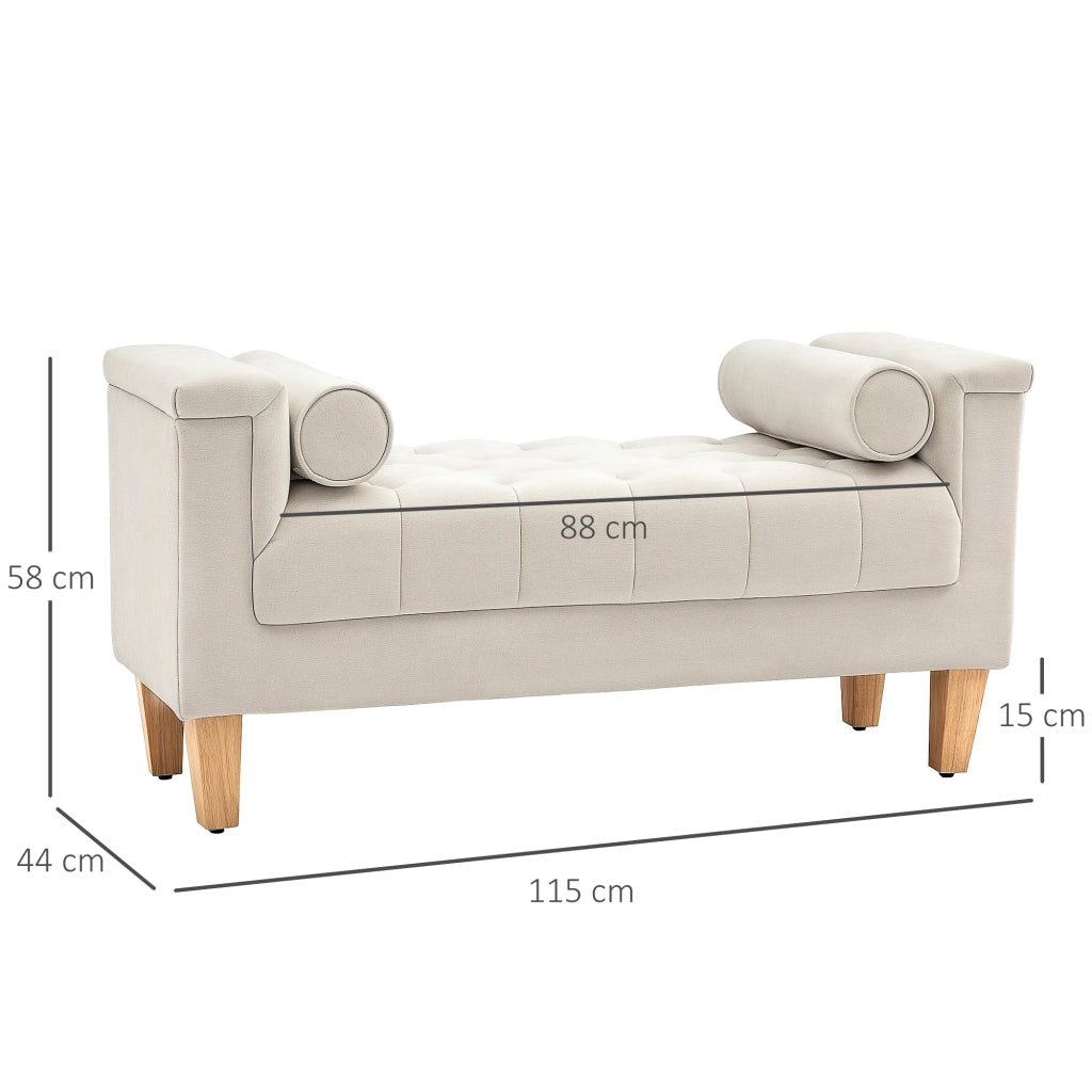 Divano 2 posti imbottito ¨C Minimal ¨C Beige 115x44x58