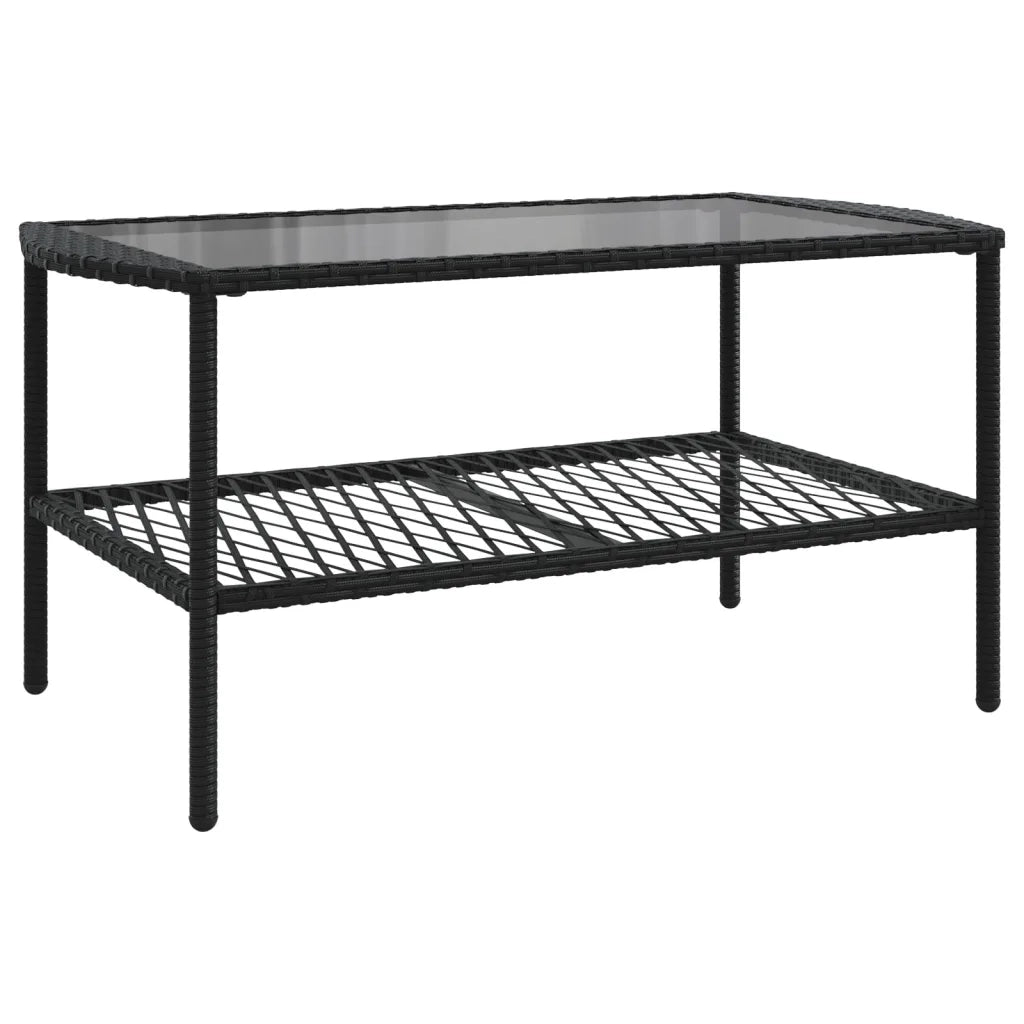 Set Divani da Giardino 4 pz | Set Salotto da Giardino con Cuscini Nero in Polyrattan