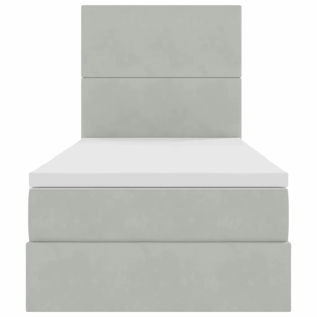 Letto con contenitore e materasso Grigio chiaro 90 x 200 cm 3371943