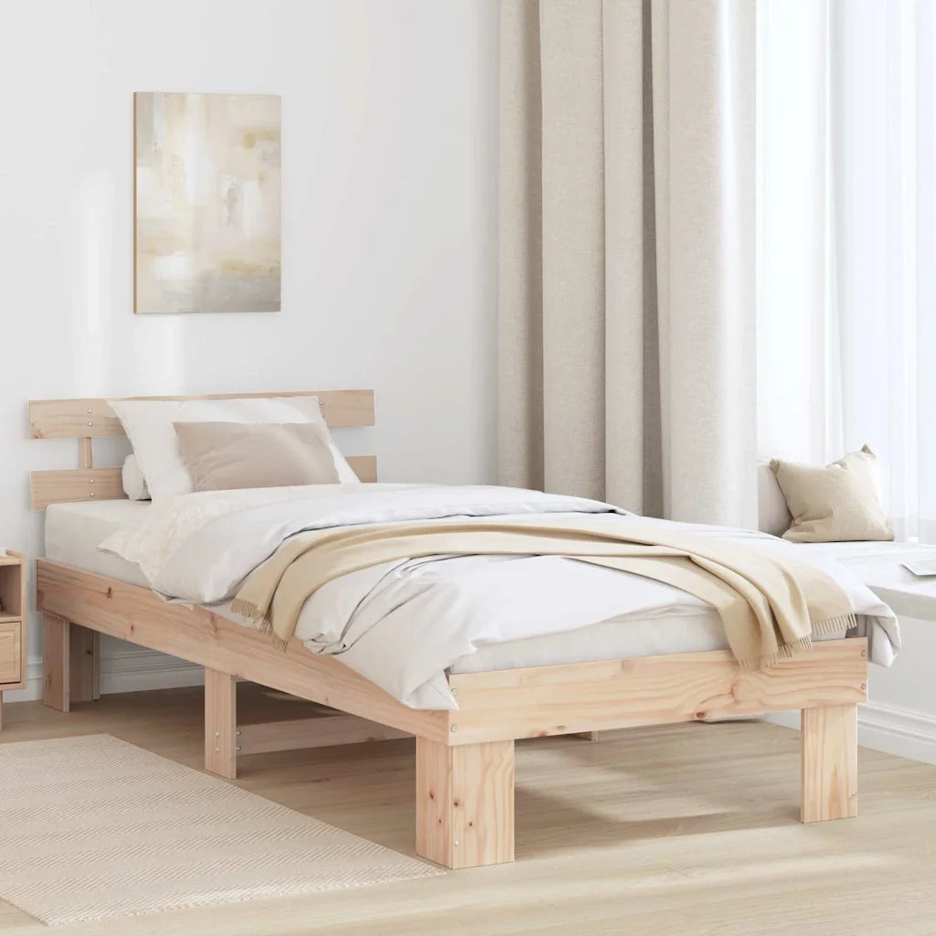 Letto singolo | Letto per adulti | Struttura del letto Naturale 75 x 190 cm Pino massello