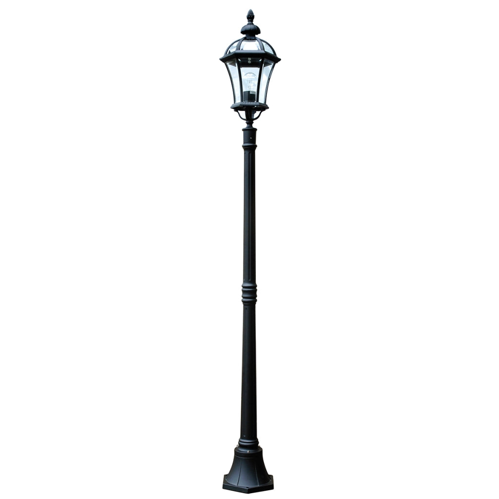 Lanterna da giardino retrò nera 192cm E27 60W Ledbury