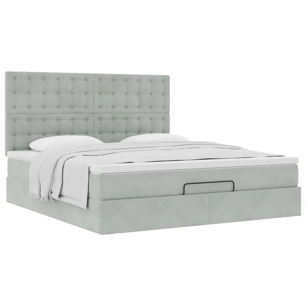 Struttura Letto Pouf con Materassi 180x200 cm Velluto 3313631