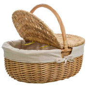 Cesto in vimini marrone foderato 48x37x17/40h
