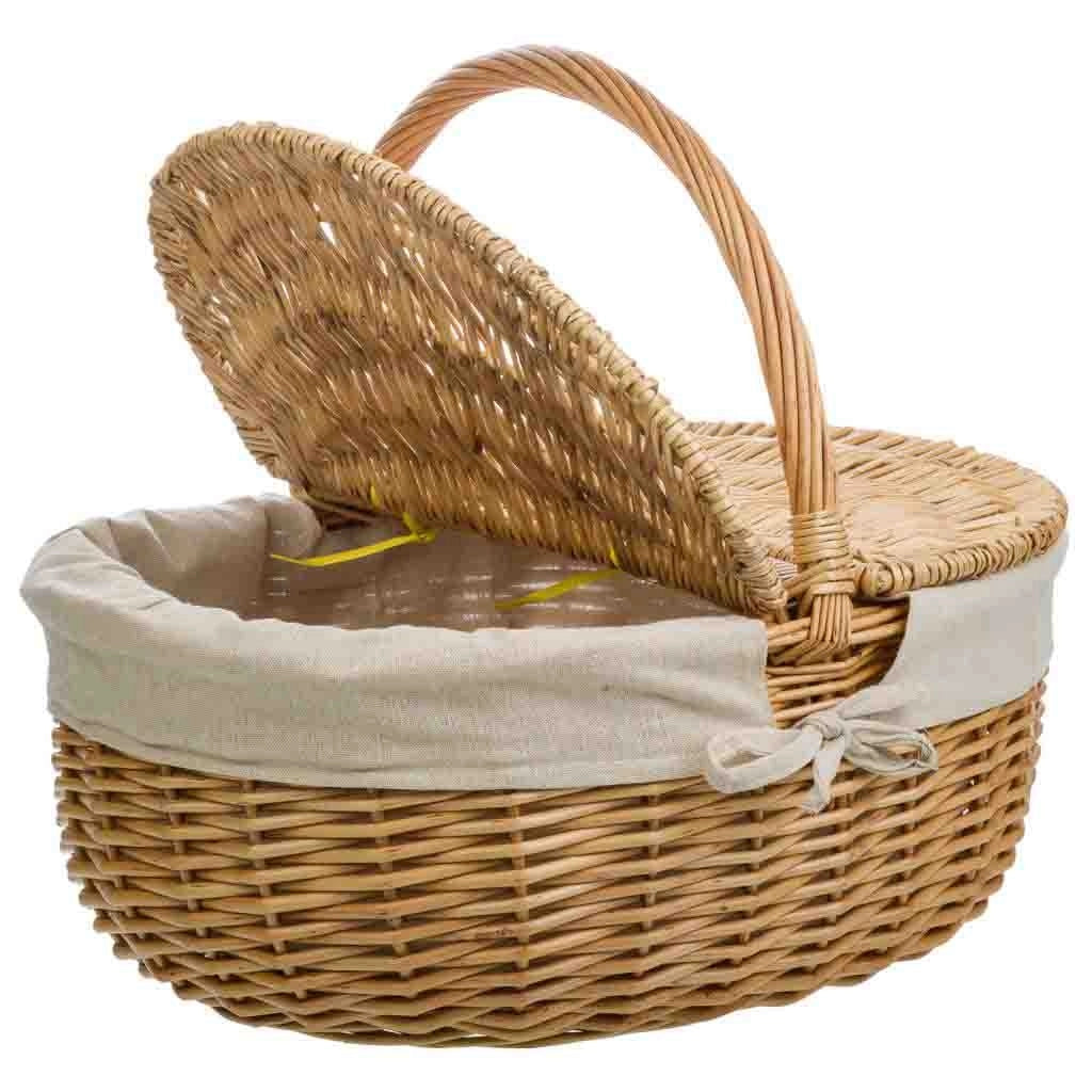 Cesto in vimini marrone foderato 48x37x17/40h