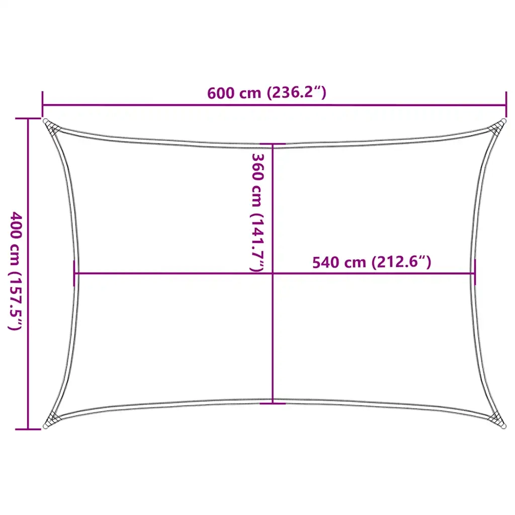 Vela Parasole 160 g/m² Rossa 4x6 m in HDPE 311629