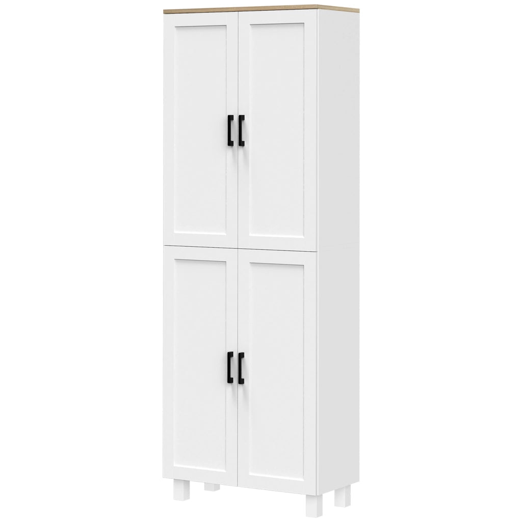 Armadio Dispensa ¨C Zephmum ¨C Bianco e Legno 60x30x170.5 cm