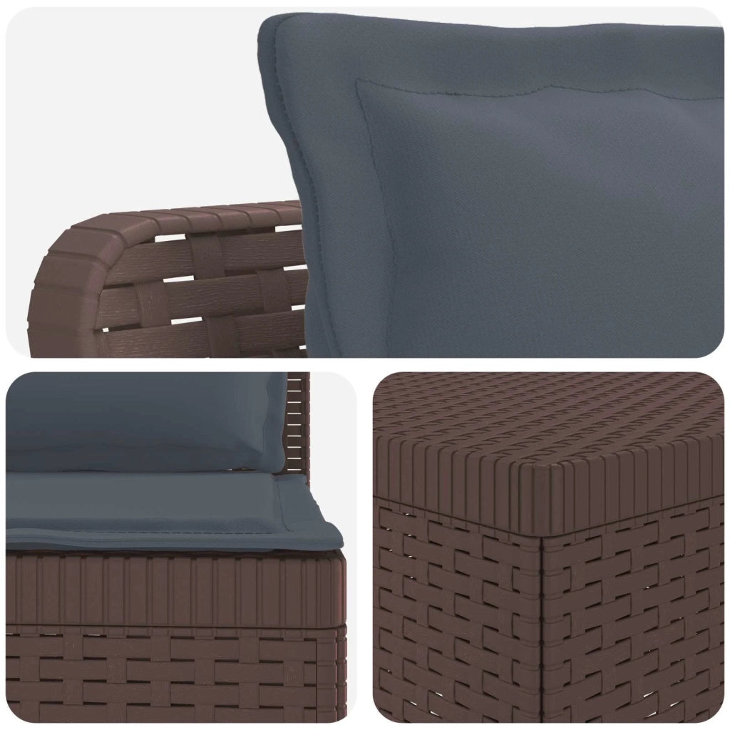Divano da Giardino 4 Posti con Cuscini Aspetto Rattan PP 3443985