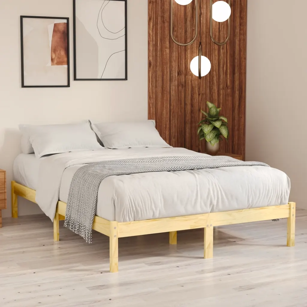Letto matrimoniale | Letto per adulti | Giroletto in Legno Massello 150x200 cm King Size