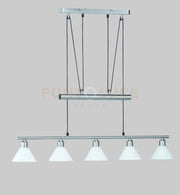 STAMINA SOSPENSIONE YO-YO 5 CONI ATATCCO E14 VETRO L.100X14CM