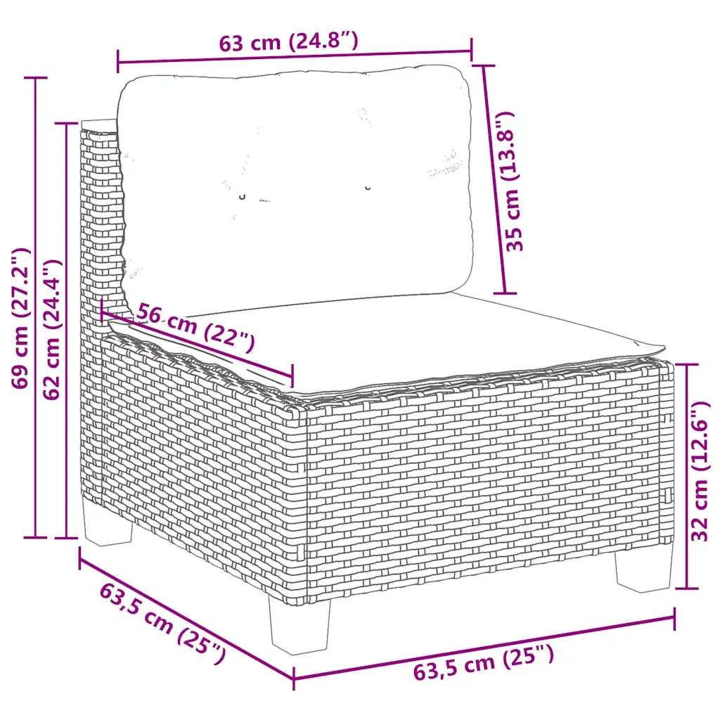 Set Divano da Giardino 10 pz con Cuscini Beige in Polyrattan 3262021