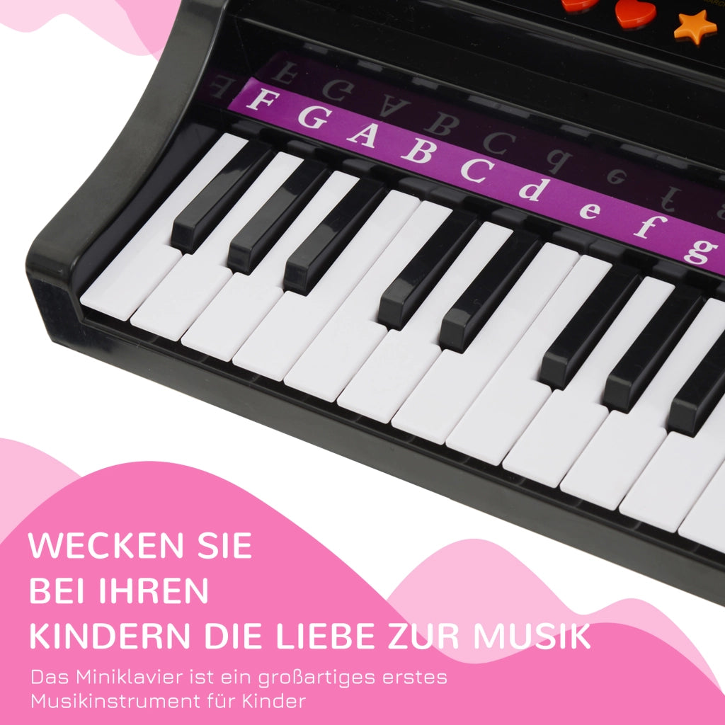 Piano per Bambini con Microfono e LED ¨C Minimal ¨C Nero