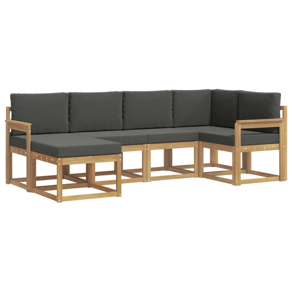 Set di divani da esterno 6 pz Bianco e Antracite Poliestere 3387866