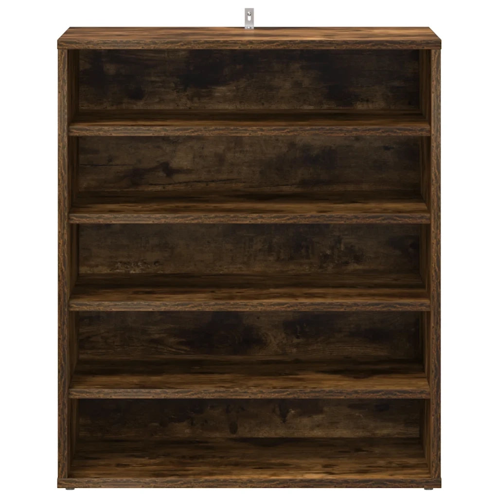 Scarpiera-Scaffale per scarpe Rovere Fumo 60x35x70 cm in Legno Multistrato 326444