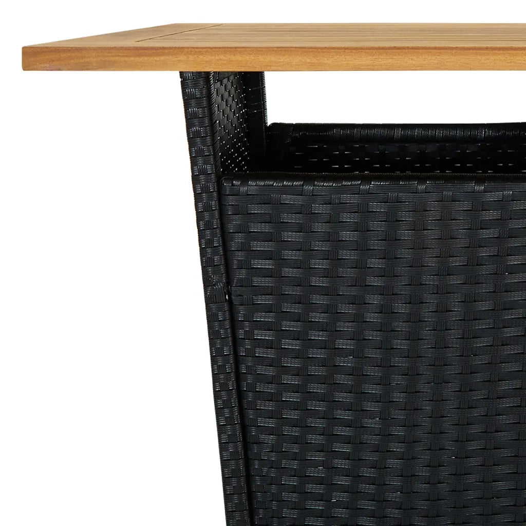 Set da Bar da Giardino 5 pz con Cuscini in Polyrattan Nero 3064858