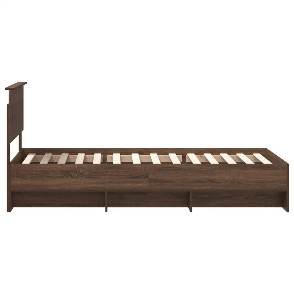 Struttura del letto con testiera Rovere Marrone 80 x 200 cm 3408906