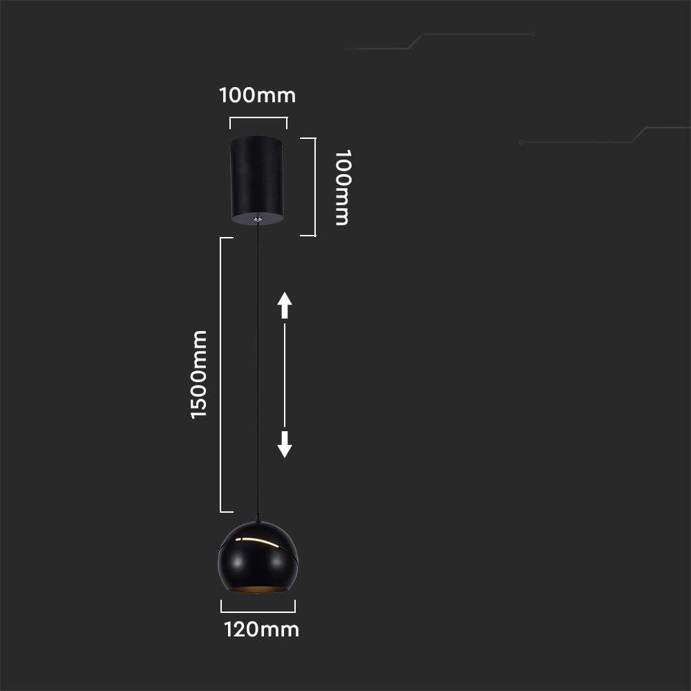 Lampada a sospensione LED 3000K 8,5W nera V-TAC VT-7797
