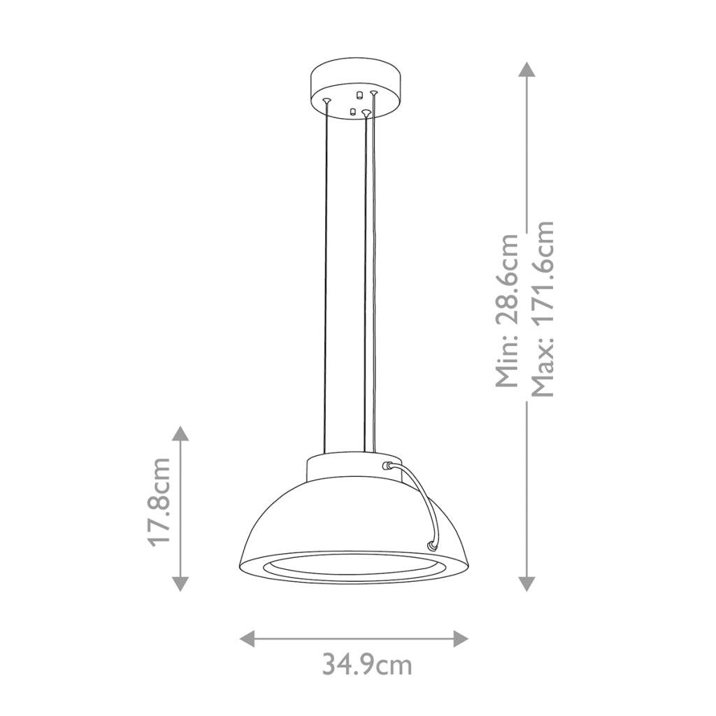 Lampada sospensione moderna bianca Ø35 Europa LED20W Elstead