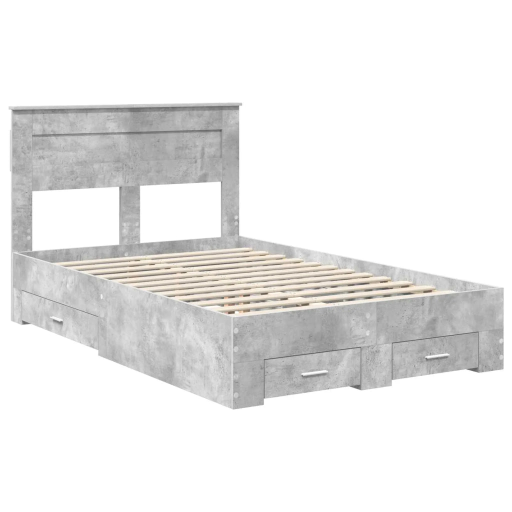 Struttura del letto con testiera Grigio cemento 120 x 190 cm 3410006