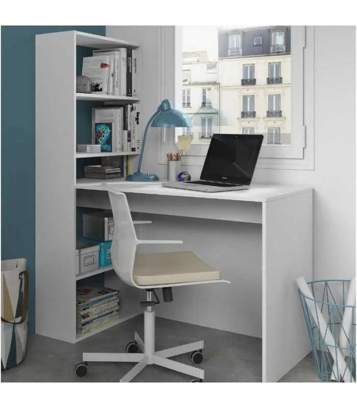 SCRIVANIA CON LIBR.DUPLO BIANCO ARTIC
