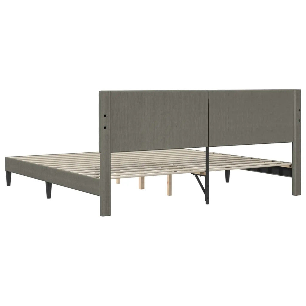 Struttura del letto-Giroletto Grigio Chiaro 200 x 200 cm Tessuto in Cords