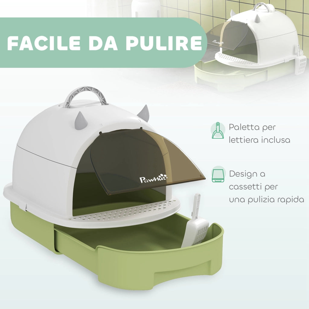 Lettiera per Gatti Chiusa con Vassoio Estraibile ¨C Minimal ¨C Multicolore